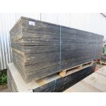 BUNDLE OF 40NO SHEETS OF 18MM PLYWOOD, BLUE PAINTED ON ONE SITE, DIRECT FROM SITE CLEARANCE. THI