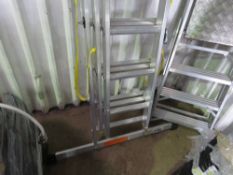 3 STAGE ALUMINIUM LADDER, UNUSED. SOURCED FROM LARGE CONSTRUCTION COMPANY LIQUIDATION.