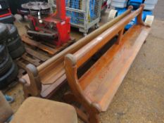 2NO LONG TIMBER PEWS / BENCHES, 2.65M LENGTH APPROX.