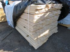 LARGE PACK OF UNTREATED SHIPLAP TIMBER CLADDING BOARDS. 1.83M LENGTH X 100MM WIDTH APPROX.