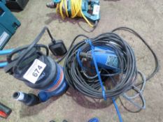 2X SUBMERSIBLE WATER PUMPS 110V AND 240V. SOURCED FROM LARGE CONSTRUCTION COMPANY LIQUIDATION.
