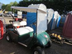 EZGO BATTERY POWERED GOLF BUGGY, WITH BATTERY, UNTESTED- CONDITION UNKNOWN