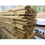 LARGE PACK OF TREATED VENETIAN PALE FENCE CLADDING SLATS: 1.83M LENGTH X 45MM X 18MM APPROX.