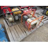 3 X ASSORTED PETROL ENGINED WATER PUMPS. THIS LOT IS SOLD UNDER THE AUCTIONEERS MARGIN SCHEME, THE