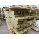 PACK OF TREATED TIMBER POSTS: 2.2-2.7M LENGTH 55MM X 45MM APPROX. 192NO IN TOTAL APPROX.