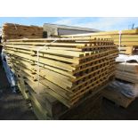 PACK OF TREATED TIMBER SLATTED FENCE PANELS 1.83M LENGTH APPROX.