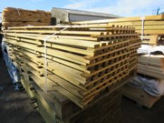PACK OF TREATED TIMBER SLATTED FENCE PANELS 1.83M LENGTH APPROX.