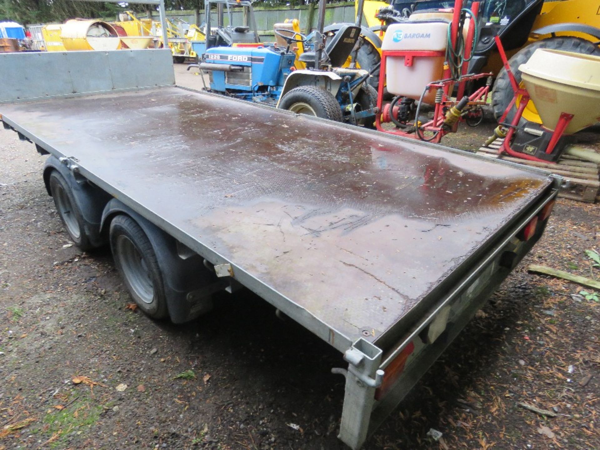 IFOR WILLIAMS TWIN AXLED PLANT TRAILER 12FTX5FT YEAR 2016 BUILD, 3500KG RATED, SN: SCKD00000G5124949 - Image 3 of 5