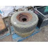 2 X AGRICULTURAL TRAILER / IMPLEMENT WHEELS AND TYRES. THIS LOT IS SOLD UNDER THE AUCTIONEERS MAR