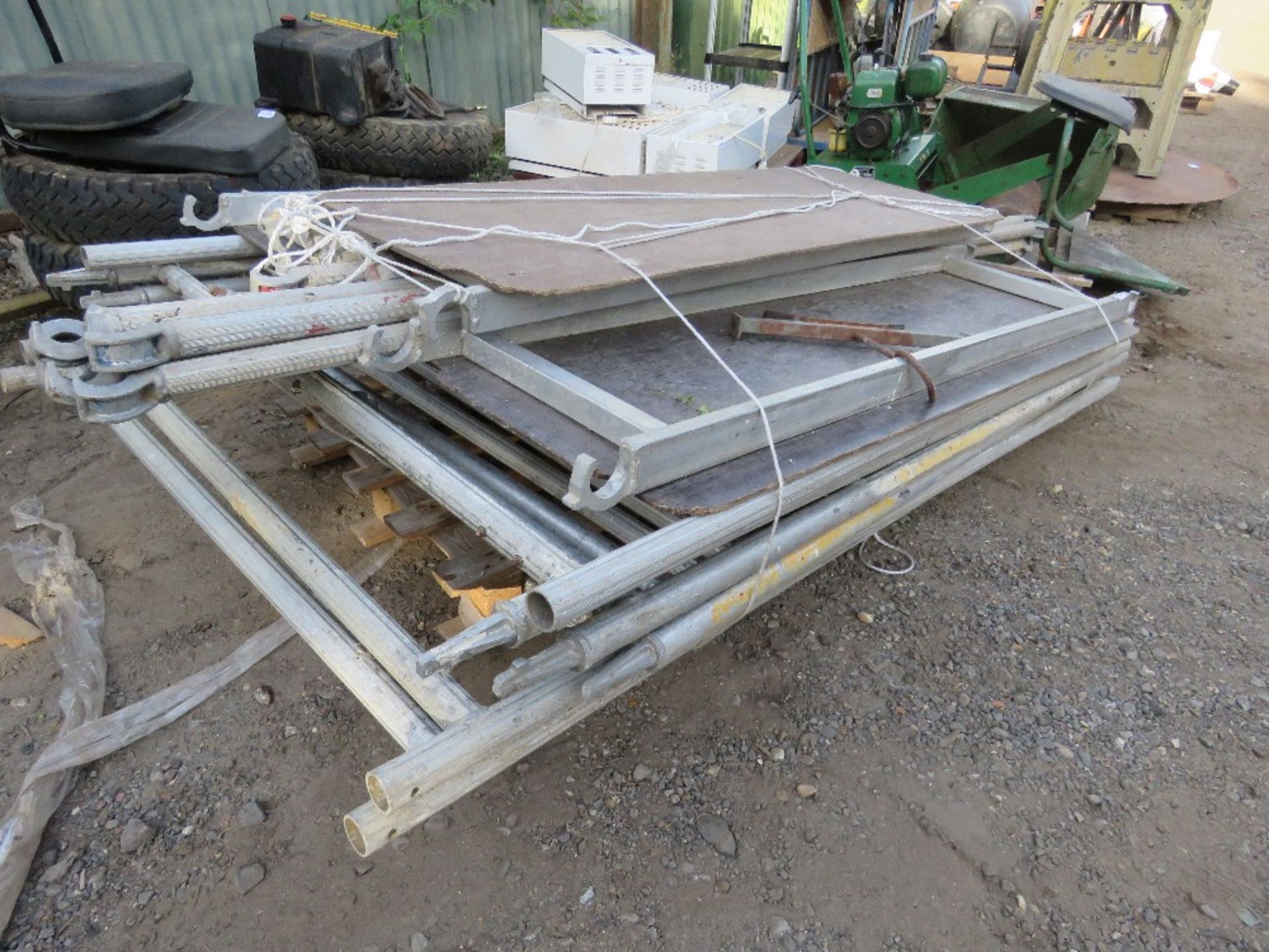 ALUMINIUM SCAFFOLD TOWER WITH BOARDS AND POLES, 6 SECTIONS. OWNER RETIRING. THIS LOT IS SOLD UNDE - Image 2 of 5
