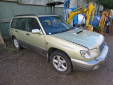 SUBARU FORRESTER S TURBO 4WD ESTATE CAR. REG: Y929 OCT 154K RECORDED MILES APPROX. WITH V5. BEEN STO