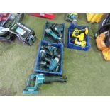 2 X TRAYS OF 7 ASSORTED MAKITA BATTERY POWER TOOL BODIES.