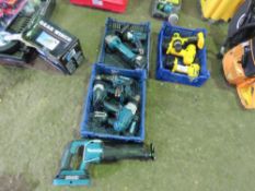 2 X TRAYS OF 7 ASSORTED MAKITA BATTERY POWER TOOL BODIES.