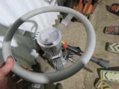 VINTAGE CAR STEERING COLUMN. THIS LOT IS SOLD UNDER THE AUCTIONEERS MARGIN SCHEME, THEREFORE NO V