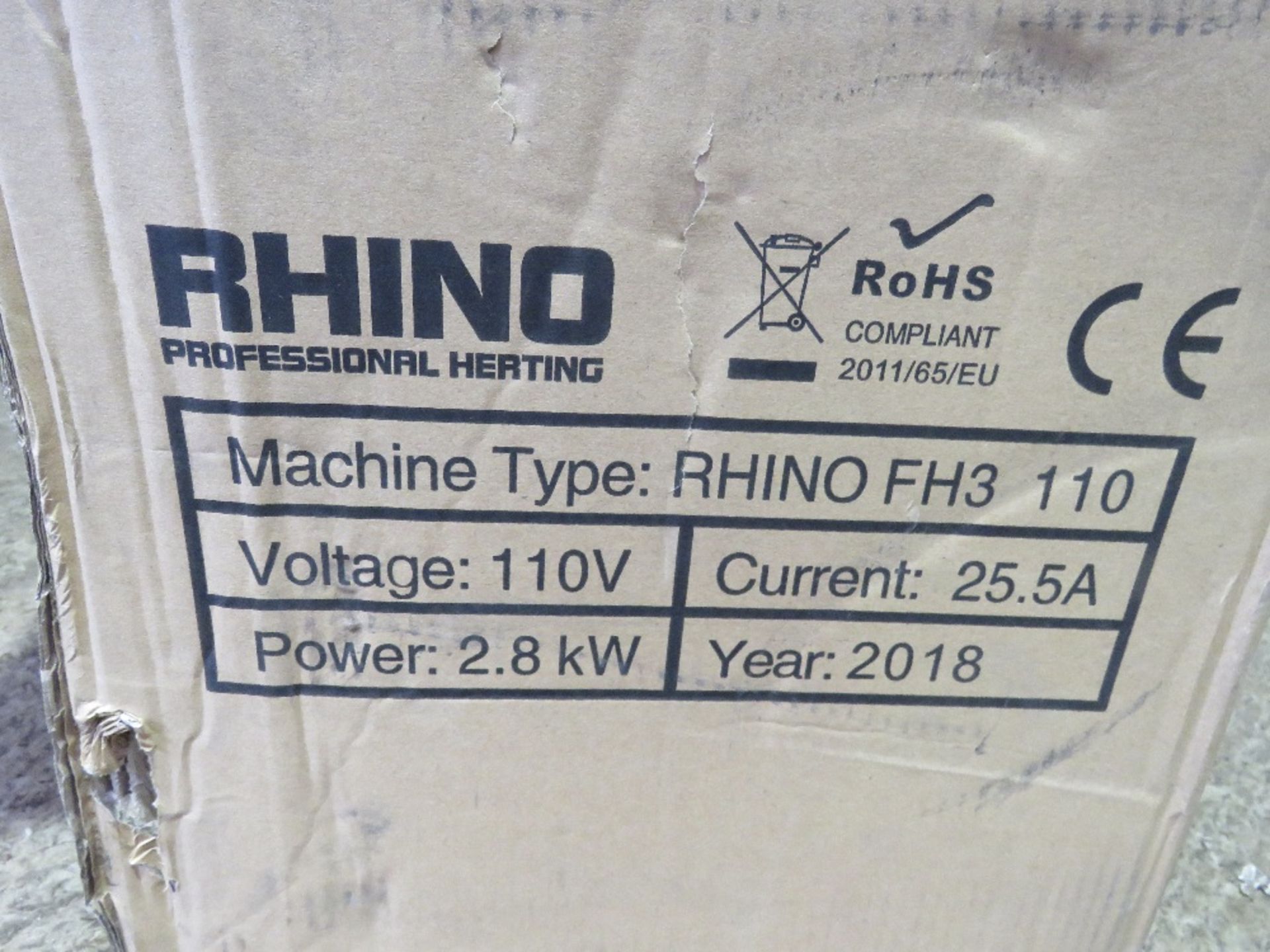 RHINO 110V FAN HEATER, LITTLE USED. - Image 2 of 3
