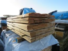 SMALL PACK OF UNTREATED HIT AND MISS CLADDING BOARDS. 1.75M LENGTH X 100MM WIDTH APPROX