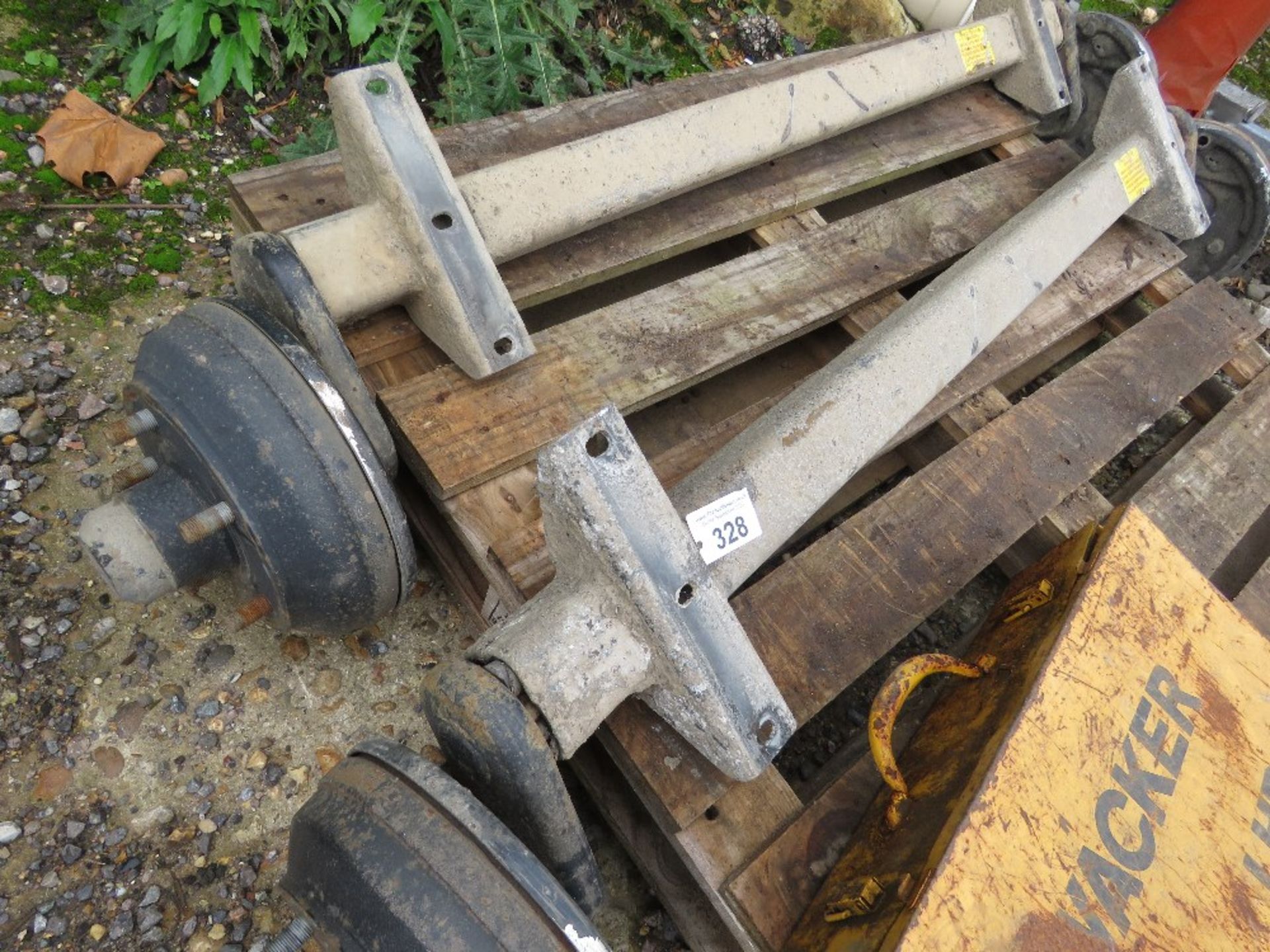 2 X HEAVY DUTY TRAILER AXLES. THIS LOT IS SOLD UNDER THE AUCTIONEERS MARGIN SCHEME, THEREFORE NO