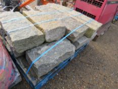 PALLET OF LARGE DECORATIVE GRANITE KERBS.