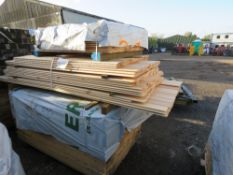 STACK OF 3NO PACKS OF UNTREATED SHIPLAP CLADDING BOARDS MIXED 1M-1.54M LENGTH X 100MM APPROX.