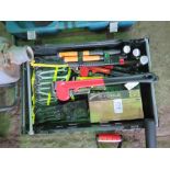 ASSORTED TOOLS INCLUDING 4 NO. STILTSON SPANNERS, 3 X HAMMERS, SMALL SOCKET SET AND SPANNER SET.