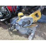 DEWALT 110V MITRE SAW. THIS LOT IS SOLD UNDER THE AUCTIONEERS MARGIN SCHEME, THEREFORE NO VAT WI