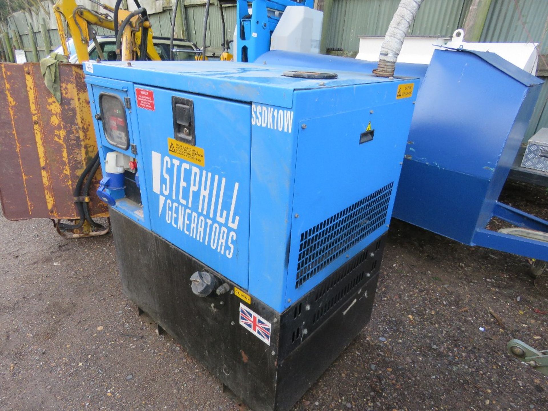 STEPHILL 10KVA SKID MOUNTED GENERATOR, SINGLE PHASE 240V OUTPUT, KUBOTA DIESEL ENGINE. RECENTLY REMO - Image 2 of 6