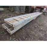 4 X ALUMINIUM STAGING BOARDS, 16-18FT LENGTH APPROX.