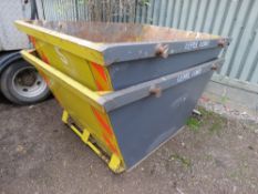 2 X CHAIN LIFT WASTE SKIPS, 2 YARD CAPACITY. DIRECT FROM LOCAL COMPANY WHO ARE DOWNSIZING.