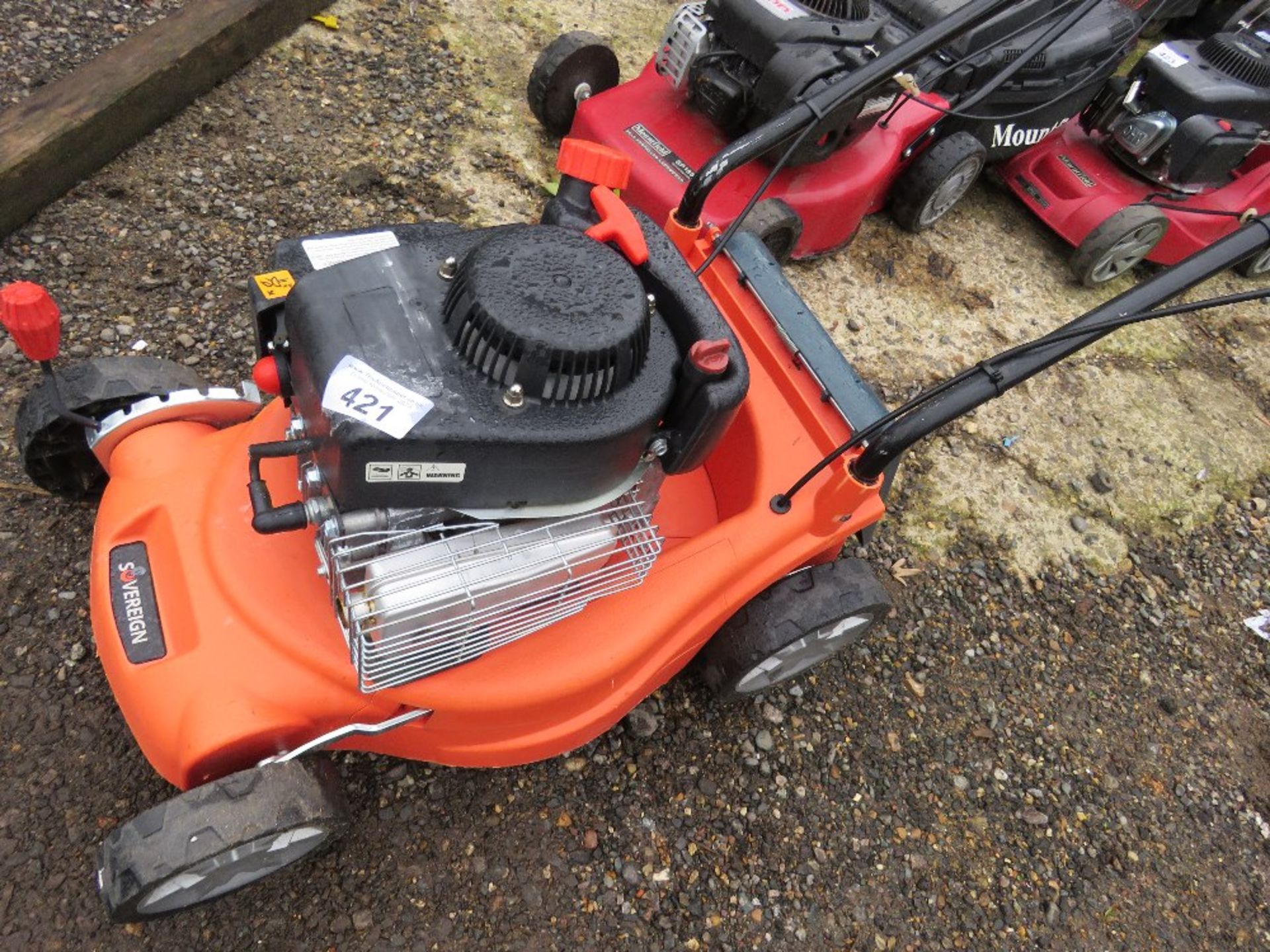 SOVEREIGN PETROL ENGINED ROTARY LAWNMOWER. NO COLLECTOR. THIS LOT IS SOLD UNDER THE AUCTIONEERS - Image 2 of 3