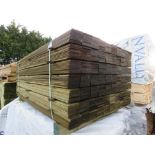 LARGE PACK OF TREATED HIT AND MISS TIMBER CLADDING BOARDS. 1.75M LENGTH X 100MM WIDTH APPROX.