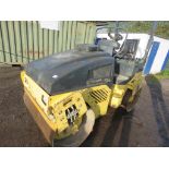 BID INCREMENT NOW £50! BOMAG 120AD-4 DOUBLE DRUM ROLLER, YEAR 2007.