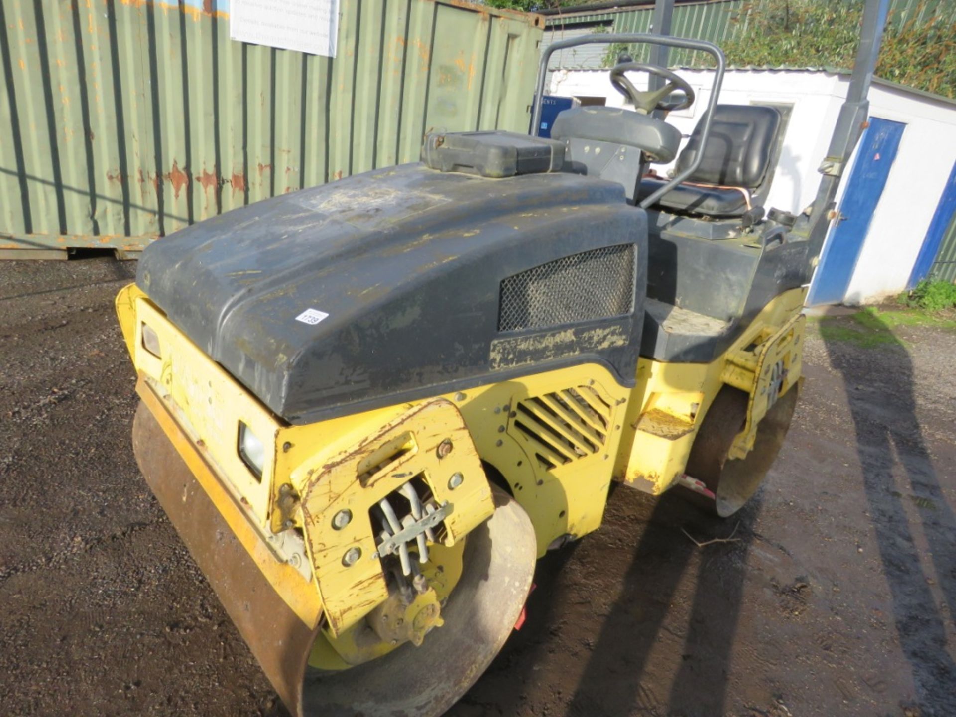 BID INCREMENT NOW £50! BOMAG 120AD-4 DOUBLE DRUM ROLLER, YEAR 2007.