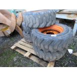 5NO SKID STEER LOADER WHEELS AND TYRES 10-16.5 SIZE. DIRECT FROM LOCAL SMALLHOLDING. THIS LOT IS