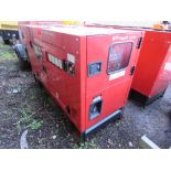 SHOP SOILED UNUSED SILENCED DIESEL GENERATOR. 15KVA RATED OUTPUT.