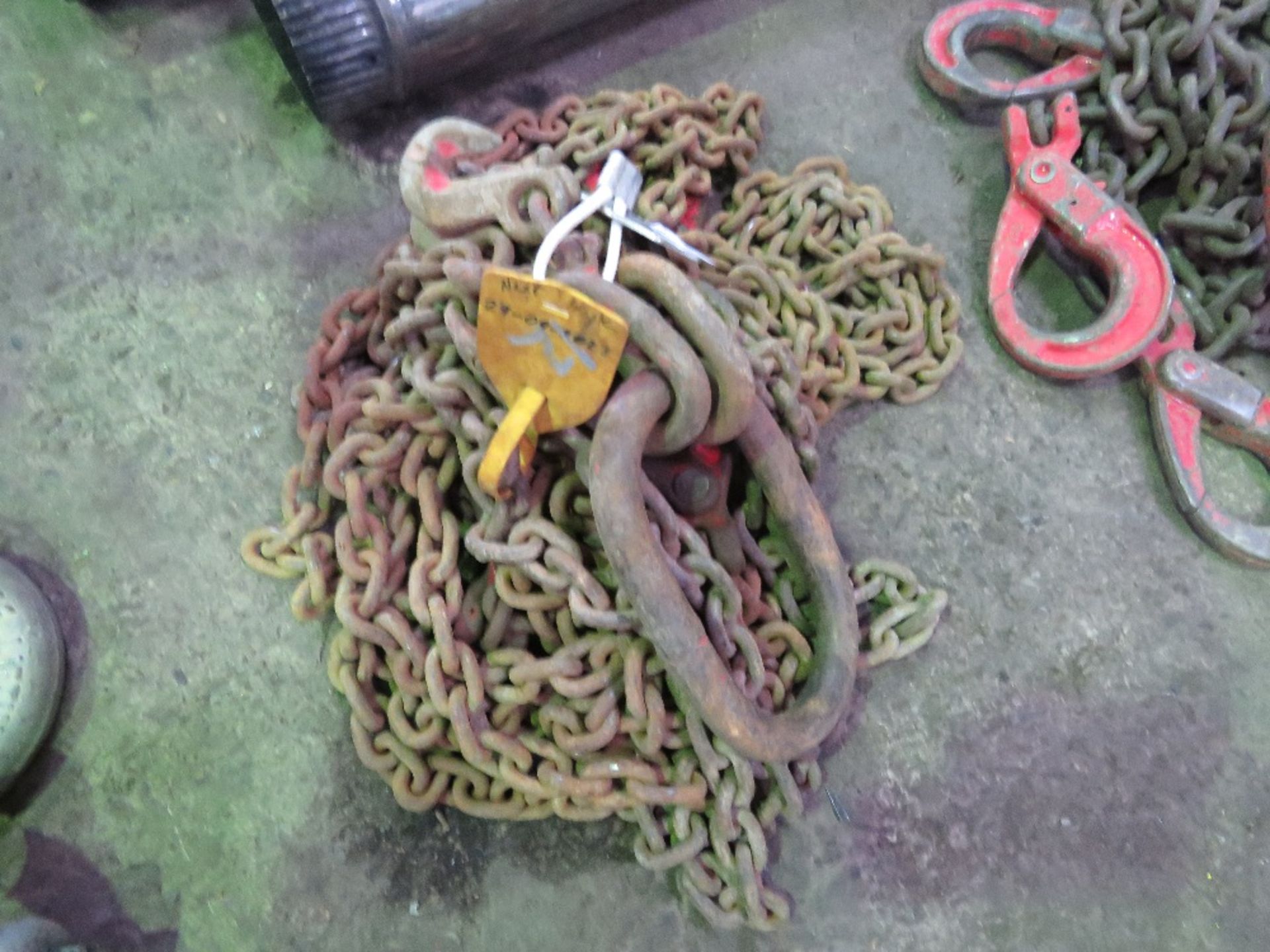 4 LEGGED LIFTING CHAINS WITH SHORTENERS. 12FT LENGTH APPROX. THIS LOT IS SOLD UNDER THE AUCTIONE - Image 2 of 2