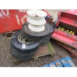 PALLET OF TRAILER WHEELS AND TYRES.