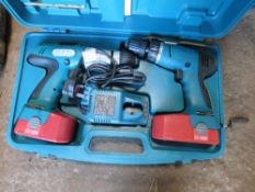 TWIN BATTERY DRILL SET, APPEARS UNUSED.