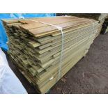 LARGE PACK OF TREATED SHIPLAP CLADDING BOARDS: MIXED 1.6-1.9M LENGTH X 100MM WIDTH APPROX.