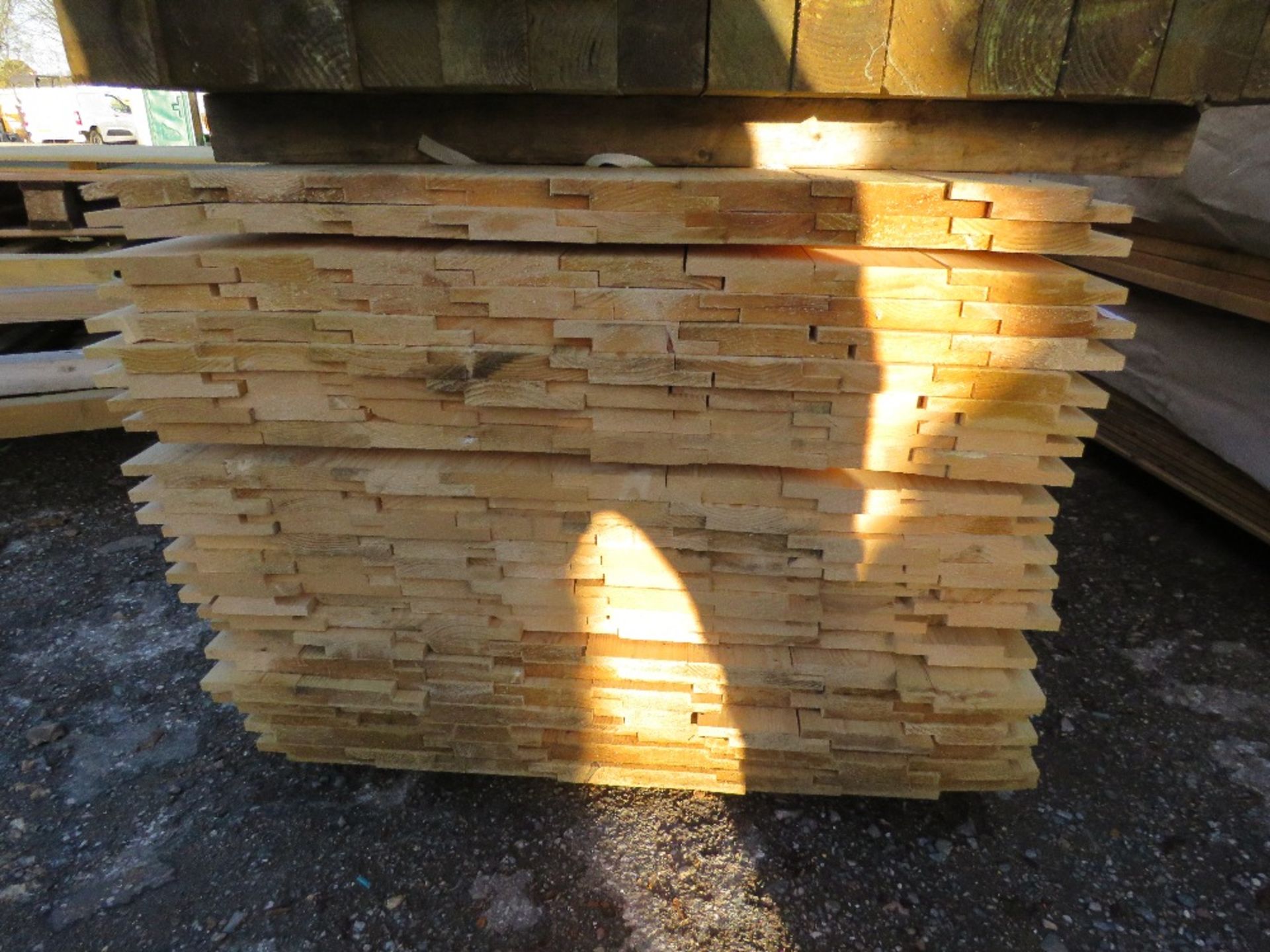 PACK OF UNTREATED INTERLOCKING CLADDING BOARDS 1.83M LENGTH X 150MM X 25MM APPROX. - Image 2 of 4