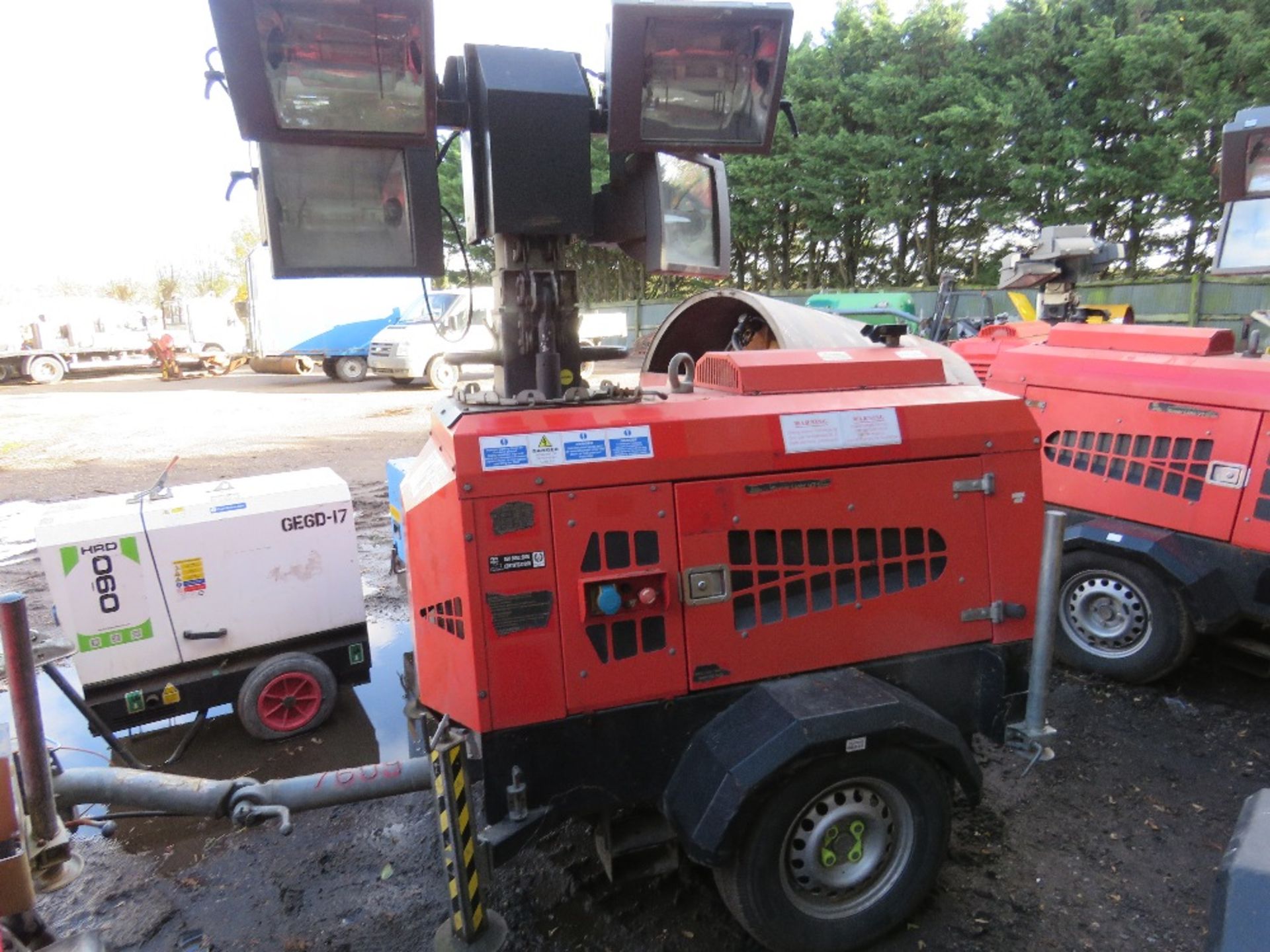 VT1 TOWED LIGHTING TOWER WITH KUBOTA ENGINE AND LINZ ALTERNATOR. SN: 801811. WHEN TESTED WAS SEEN TO