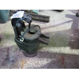 DECORATIVE BARREL WATER PUMP 240V POWERED. THIS LOT IS SOLD UNDER THE AUCTIONEERS MARGIN SCHEME,