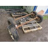 2 x TRAILER AXLES PLUS ROOF RACK BARS.