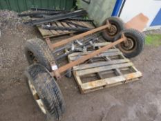 2 x TRAILER AXLES PLUS ROOF RACK BARS.