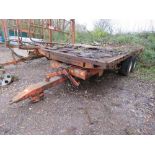 TWIN AXLED TIPPING TRAILER CHASSIS. DIRECT FROM LOCAL SMALLHOLDING. THIS LOT IS SOLD UNDER THE AU