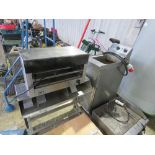 LINCAT FOOD HEATER ON A STAND, 240V GRIDDLE PLUS A 3 PHASE FRYER UNIT. THIS LOT IS SOLD UNDER TH
