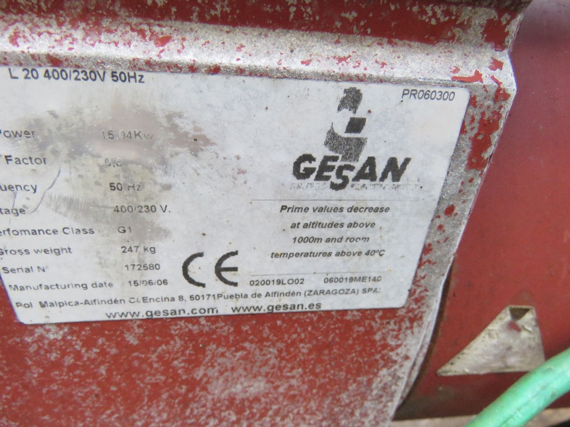 GESAN TWIN CYLINDER DIESEL GENERATOR, 22KVA RATED OUTPUT. - Image 7 of 7