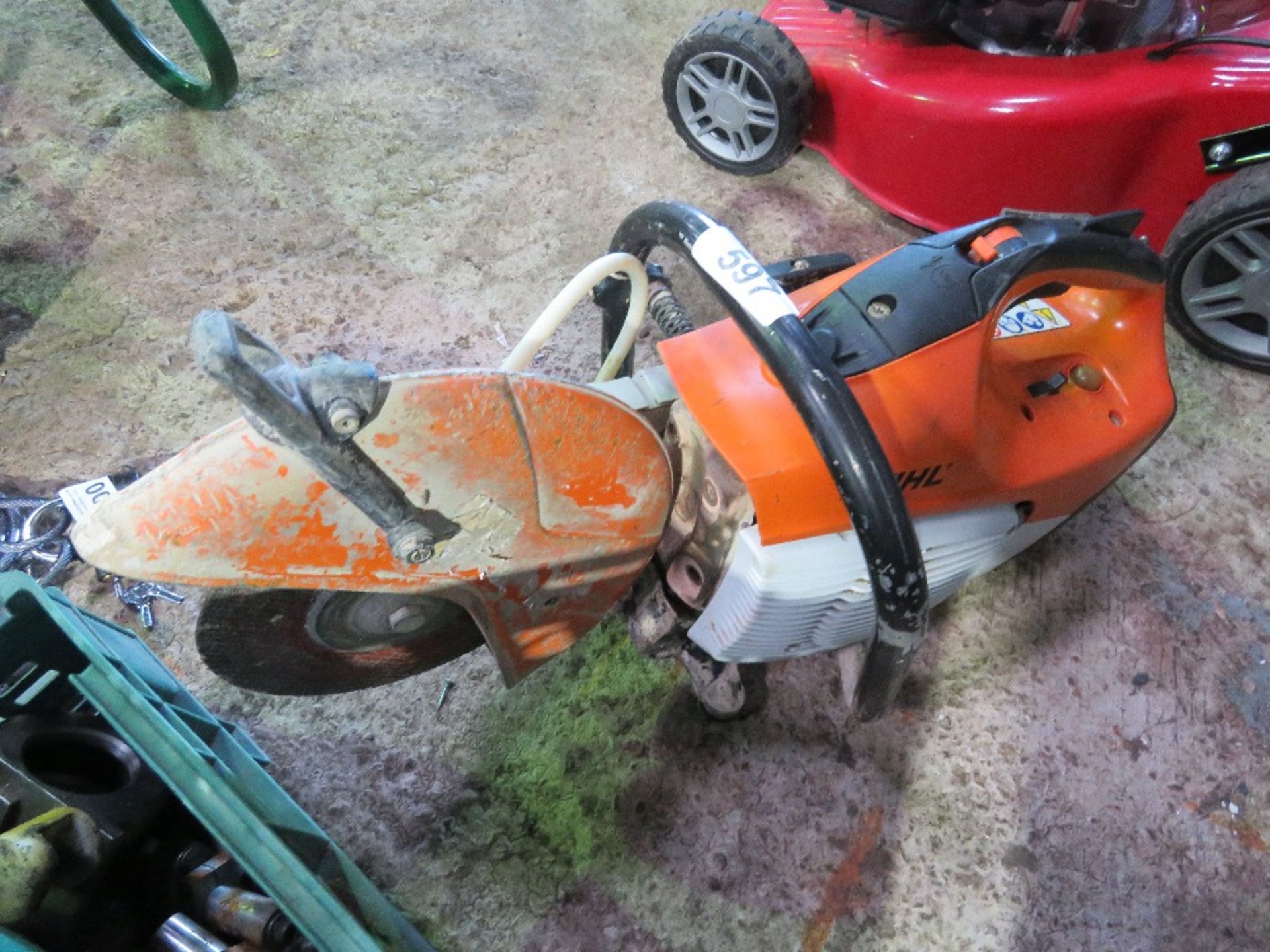 STIHL TS410 TYPE PETROL CUT OFF SAW. THIS LOT IS SOLD UNDER THE AUCTIONEERS MARGIN SCHEME, THERE