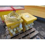 2 X LARGE SIZED SITE TRANSFORMERS, YELLOW PLUS AN EXTENSION LEAD.