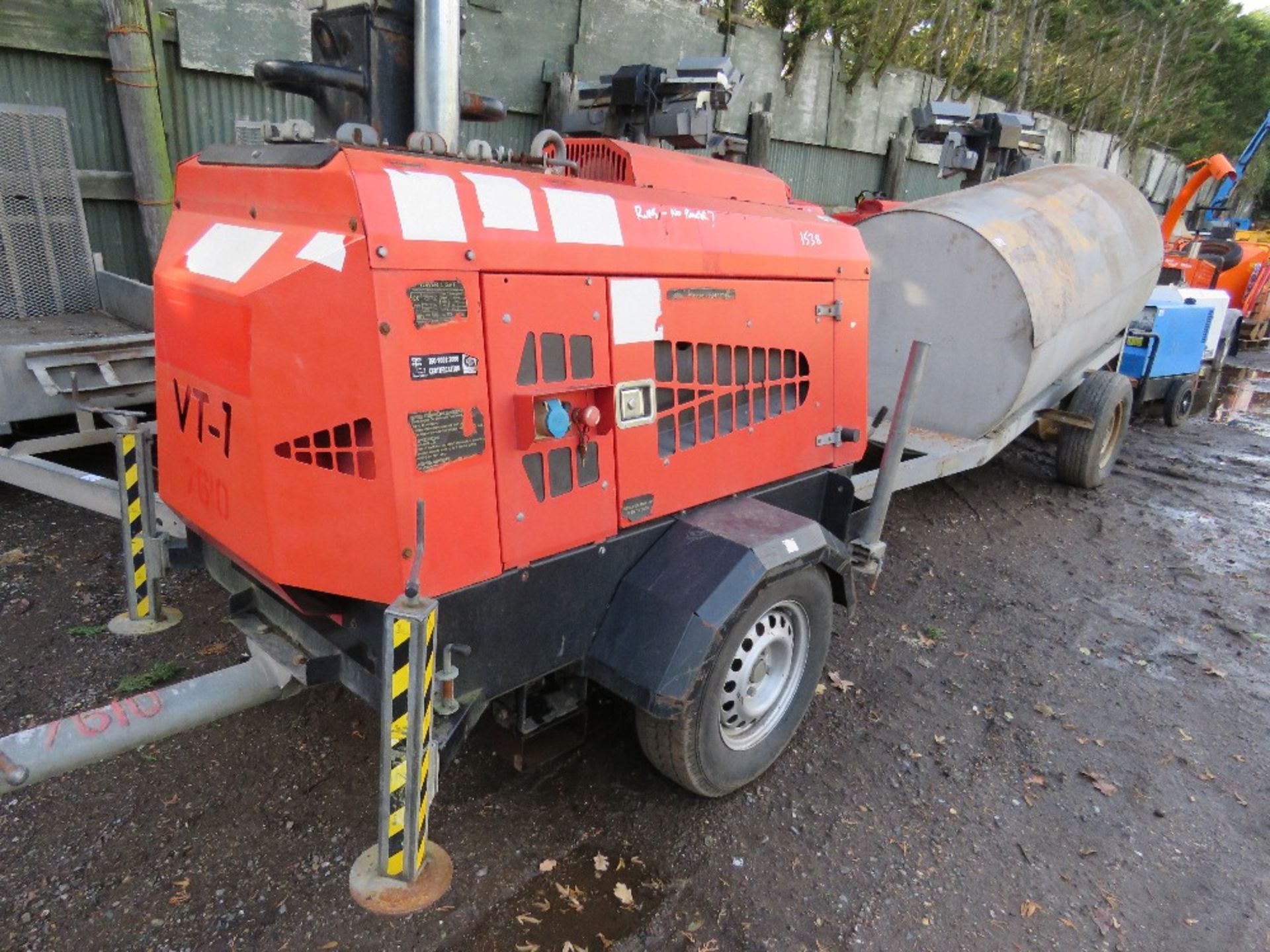 VT1 LIGHTING TOWER WITH KUBOTA ENGINE. WHEN TESTED WAS SEEN TO RUN BUT NOT PRODUCE POWER? - Image 2 of 9