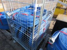 6 X LAY FLAT HOSES. 60MM WIDTH APPROX. LITTLE/ UNUSED. THIS LOT IS SOLD UNDER THE AUCTIONEERS MA